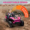 AIYAPLAY Kids Ride on Car, 12V Battery Powered Electric Truck with Remote Control, 4 Suspension Wheels, Horn, Lights, Music, USB, for Ages 3-5 Years, Pink