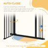 PawHut Dog Gate Stair Gate Pressure Fit Pets Barrier Auto Close for Doorway Hallway, 74-87cm Wide Adjustable, Black
