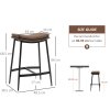 HOMCOM Breakfast Bar Stools Set of 2, Microfibre Upholstered Barstools, Industrial Bar Chairs with Curved Seat and Steel Frame for Dining Room, Kitchen, Brown