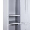Vinsetto Locker Cabinet Storage Cold Rolled Steel w/ Shelves Vertical Cupboard Grey 38 x 46 x 180 cm