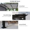 Outsunny 3 x 3(m) Garden Pergola, Outdoor Pergola Gazebo with Adjustable Canopy, Sun Shade Patio Canopy Shelter, Grey