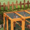 PawHut Wooden Chicken Run Hen Coop House Combinable Design Outdoor Use with Perches, for 1-3 Chickens, Ducks, 140 x 84 x 80cm