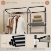 HOMCOM Fabric Wardrobe, Portable Wardrobe with 6 Shelves, 1 Hanging Rail, Foldable Closets, 103 x 43 x 162.5 cm, Light Grey