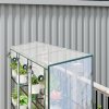 Outsunny 3 Tier Lean-to Mini Greenhouse with Reinforced Plastic Cover, Portable Indoor Outdoor Green House with 3 Roll-up Doors and 9 Wire Shelves, 151H x 215W x 46Dcm, Clear