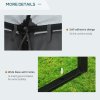 Outsunny 3 x 3 m Garden Gazebo Double Roof Marquee Patio Wedding Party Tent Canopy Shelter with Sidewalls (Dark Grey)