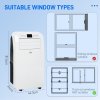 HOMCOM 12000 BTU Portable Air Conditioner, 3-in-1 Air Conditioning Unit, Dehumidifier, Cooling Fan with Remote Control, Digital Display, 3 Speeds, 24H Timer On/Off, Window Venting Kit, 35m²