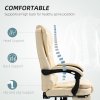 HOMCOM Executive Office Chair, Home Office Chair with Swivel Wheels, Reclining Backrest, Retractable Footrest, Cream White