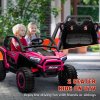 AIYAPLAY 2 Seater Ride on Truck, 24V 7AH Battery Powered Electric Ride On Car with Parental Remote Control, Spring Suspension, 3 Speeds, LED Lights, MP3, Horn, Music, Pink