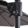 Outsunny 4.4m Large Garden Parasol, Double-Sided Cantilever Parasol with Base Included, Patio Umbrella Sun Shade with Steel Pole 12 Ribs Crank Handle Easy Lift Twin Canopy, Grey