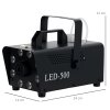 HOMCOM Smoke Machine with 3 RGB LED Lights, 13 Colours, 4 Effects, 450W 2000 CFM Fog Machine with Wired and Wireless Remote Control, for Halloween, Xmas, Wedding, Disco, Stage