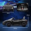 AIYAPLAY Lamborghini Revuelto Licensed Electric Car for Kids with Butterfly Doors, 12V Kids Electric Ride On with Suspension, Remote Control, LED Lights, Horn, USB, MP3 for 3-5 Years, Black