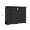 HOMCOM Wall Mounted Letter Box, Weatherproof Post Box for Outside, Modern Mailbox with 2 Keys and Viewing Windows, Easy to Install, 36.5x11.5x29cm, Black