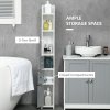 kleankin Modern Bathroom Storage Cabinet, Freestanding Tall Bathroom Cabinet with Open Shelves and 3 Cupboards with Door, for Bedroom Hallway