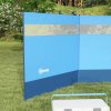 Outsunny Camping Windbreak, 4 Pole Windbreaker Blocker with Clear Windows, Carry Bag and Steel Poles, for Beach Caravan Campervan, 440 x 140cm, Blue