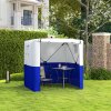 Outsunny Pop Up Gazebo with Sides, 2m x 2m Easy 1 Person Setup Party Tent with Carry Bag, Stakes, Ropes, Folding Multifunctional Instant Shelter, Dark Blue and White