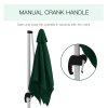 Outsunny 3 x 3(m) Cantilever Roma Parasol, Square Garden Umbrella with Cross Base, Crank Handle, Tilt, 360 Rotation and Aluminium Frame, Green