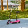 HOMCOM Folding Ride on Powered Scooter, 120W, with Warning Bell, 15km/h Maximum Speed, for Ages 4-14 Years, Pink