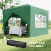 Outsunny 3 x 3(m) Pop Up Gazebo with Sides and Carry Bag, UPF50+, Height Adjustable Party Tent Instant Event Shelter for Garden, Outdoor, Patio, Dark Green