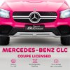 AIYAPLAY Mercedes-Benz GLC Coupe Licensed Kids Ride on Car, 12V Battery Powered Kids Electric Car with Remote Control, Soft Start, LED Light, Music, MP3, 3 Speed, for 3-6 Years, Pink