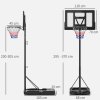 SPORTNOW Basketball Hoop Outdoor, Basketball Hoop and Stand with 10-Level Adjustable Height, Weighted Base, Portable on Wheels, 2.3-3.05m, for Teens, Adults