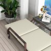 Outsunny Outdoor PE Rattan Sun Lounger, 5-Level Adjustable Backrest Wicker Outdoor Chaise Recliner, Garden Chair with 2 Wheels, Cream White
