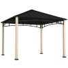 Outsunny 3 x 3(m) Hardtop Gazebo Canopy with Galvanised Metal Roof, Garden Gazebo Permanent Pavilion with Wood Grain Strong Columns and Top Hook for Patio, Deck