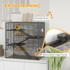 PawHut Hamster Cage with Deep Tempered Glass Bottom, 4 Tier Large Hamster Tank with Hut, Running Wheel, Platforms, Ramps, Food Dish, Water Bottle, for Syrian, Dwarf, Rats, Gerbils, 78.5 x 48.5 x 80cm