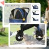 PawHut Dog Pram Dog Stroller Pet Pushchair with Universal Wheels, Brake for Small Breeds - Blue