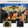 Outsunny 2.7m Patio Garden Umbrella Outdoor Parasol Outdoor Market Table Umbrella with Tilt Crank and 24 LEDs Lights (Brown)