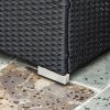 Outsunny 4 Pieces Outdoor PE Rattan Sofa Set with Cushions, Patio Wicker Conversation Furniture Set with Glass Top Coffee Table, Black