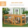 PawHut Wooden Chicken Run Hen Coop House Combinable Design w/ Perches, Doors, for 2-4 Chickens, 140 x 61 x 63.5cm - Natural Wood Tone