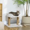PawHut Cat Scratching Post Cat Tree Tower With Bed for Indoor Cats Scratcher Toy Balls 48 x 38 x 42cm - White