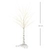 HOMCOM 5ft Artificial White Birch Tree Light with Warm White Pre-Lit LED Light for Indoor and Covered Outdoor Use