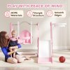 AIYAPLAY Toddler Slide and Swing Set 4 in 1 with Climber, Basketball Hoop, Kids Slide for Age 1.5-4, Children Activity Centre Playground for Indoor Outdoor Garden, Rabbit Themed, Pink