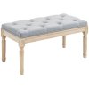 HOMCOM 80cm End of Bed Bench, Window Seat, Tufted Bench for Bedroom, Hallway, Living Room, Light Grey