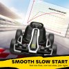 HOMCOM 24V Electric Go Kart for Kids, Ride On Racing Kart with Adjustable Seat, Battery Powered Drifting Ride On Car with Music, Light, Slow Start, Button Start, Horn, for 6-12 Years, White