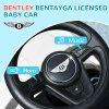 AIYAPLAY Bentley Bentayga Licensed Baby Push Car, 3-in-1 Ride on Car Foot to Floor Sliding Car with Removable Push Handle, Canopy, Horn Music, Storage, Safety Guardrail, for 12-36 Months, White