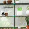Outsunny Walk-in Greenhouse with 3 Tier 8 Shelves, Small Greenhouse with Reinforced PE Cover, Garden Plant Growhouse with Roll-up Door and Three Mesh Windows, 140 x 143 x 190 cm, White
