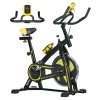 SPORTNOW Indoor Exercise Bike, Stationary Bike, Cycling Machine with Adjustable Seat and Resistance, Heart Rate Sensor, for Home Gym Workout, 8kg Flywheel, Yellow
