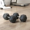 HOMCOM 2x15KG Rubber Hex Dumbbell Portable Hand Weights Dumbbell for Home Gym Workout Fitness