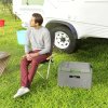 Outsunny 30L Car Refrigerator, Portable Compressor Car Fridge Freezer, Electric Cooler Box with 12/24V DC and 110-240V AC for Camping, Driving, Picnic, Down to -20°C, Light Green and Grey