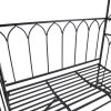 Outsunny Garden Metal Arch Bench Outdoor 2-Seater Chair, Patio Rose Trellis Arbour Pergola for Climbing Plant Vintage Classic Black 115L x 50W x 203H cm