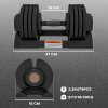 SPORTNOW 20KG Single Adjustable Dumbbell, 4-in-1 Weights with Storage Tray and Non-Slip Handle, Home Gym Fitness Equipment, Black