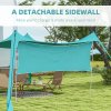 Outsunny Beach Tent, Sunshade Event Shelter with Detachable Sidewall, Reinforced Corners, Stability Poles and Carry Bag, for Camping, Trips, Fishing, Picnics, 3 x 3 m, Sky Blue