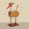 PawHut Cat Tree, 98cm Deer-Designed Cat Tower for Indoor Cats, Kittens, with Scratching Posts, Toy Ball, Tunnel, Brown