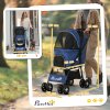 PawHut Dog Pram Dog Stroller Pet Pushchair with Universal Wheels, Brake for Small Breeds - Blue