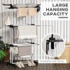HOMCOM 4-Tier Clothes Airer, Foldable Clothes Drying Rack with Wheels and Wings, Steel Garment Laundry Rack for Indoor and Outdoor Use, Black
