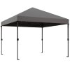 Outsunny 3 x 3(m) Pop Up Gazebo, 1 Person Easay Setup Marquee Party Tent with 1-Button Push, Adjustable Straight Legs, Wheeled Bag, Stakes, Ropes, Sandbags, Instant Shelter, Grey