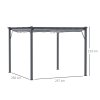Outsunny 3 x 3(m) Aluminium Pergola Canopy Gazebo Awning Outdoor Garden Sun Shade Shelter Marquee Party BBQ, Dark Grey