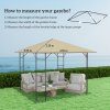 Outsunny 3 x 3(m) Gazebo Canopy Replacement Cover, Garden Gazebo Roof Replacement with Drain Holes, Water Resistant PVC Coating, 370g, UPF30+, TOP COVER ONLY